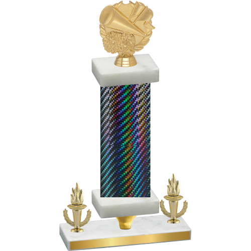Premium Single Black Carbon Fiber Victory Cheerleading Trophy