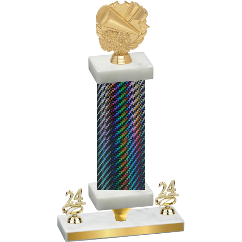 Premium Single Black Carbon Fiber Year Cheerleading Trophy