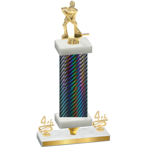 Premium Single Black Carbon Fiber Fourth Place Hockey Trophy