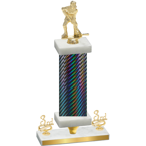 Premium Single Black Carbon Fiber Third Place Hockey Trophy