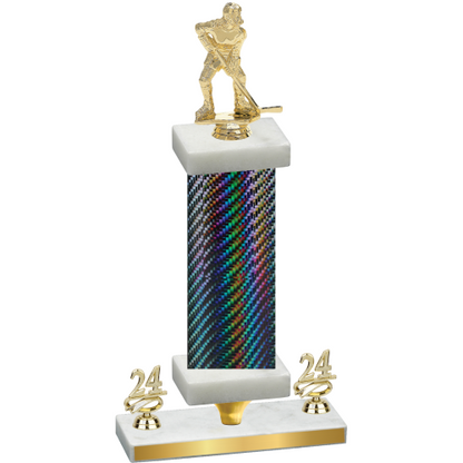 Premium Single Black Carbon Fiber Year Hockey Trophy