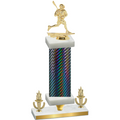 Premium Single Black Carbon Fiber Victory Lacrosse Trophy