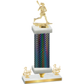 Premium Single Black Carbon Fiber Third Place Lacrosse Trophy