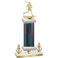 Premium Single Black Carbon Fiber Victory Lacrosse Trophy