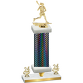 Premium Single Black Carbon Fiber Year Lacrosse Trophy