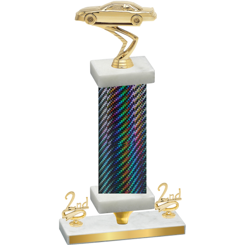 Premium Single Black Carbon Fiber Second Place Cars Trophy