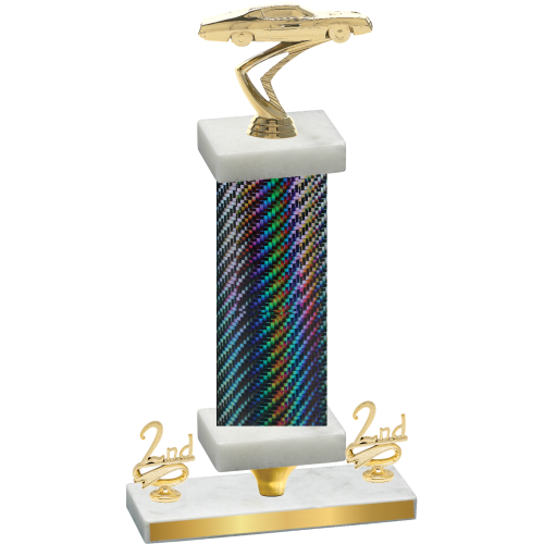 Premium Single Black Carbon Fiber Second Place Cars Trophy