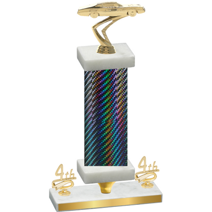 Premium Single Black Carbon Fiber Fourth Place Cars Trophy