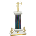 Premium Single Black Carbon Fiber Victory Archery Trophy
