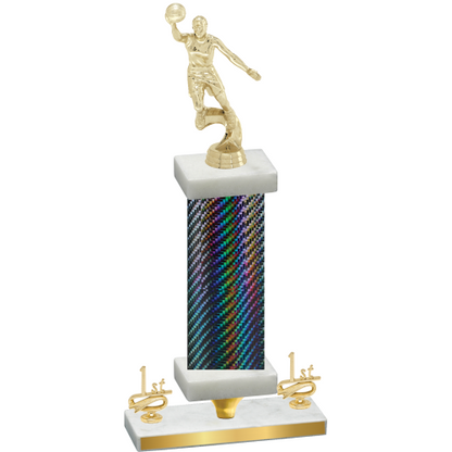 Premium Single Black Carbon Fiber First Place Basketball Trophy