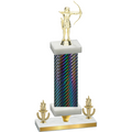 Premium Single Black Carbon Fiber Victory Archery Trophy