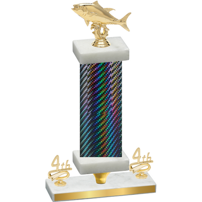 Premium Single Black Carbon Fiber Fourth Place Fishing Trophy