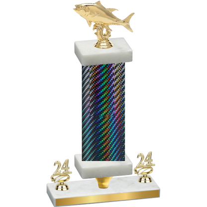 Premium Single Black Carbon Fiber Year Fishing Trophy