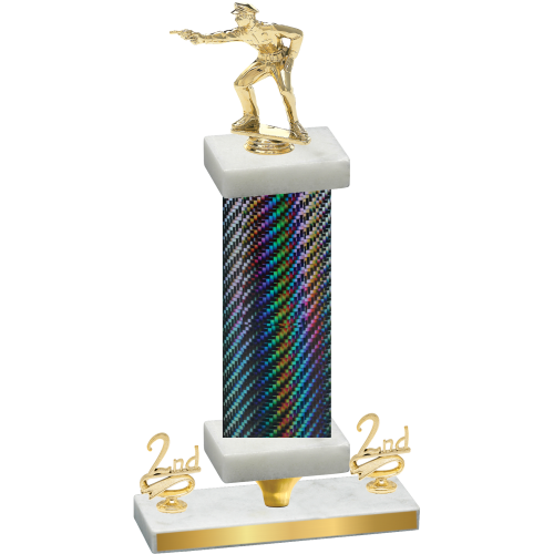 Premium Single Black Carbon Fiber Second Place Shooter Trophy