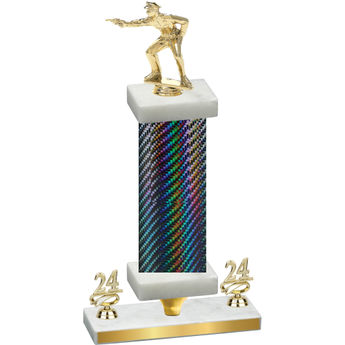 Premium Single Black Carbon Fiber Year Shooter Trophy