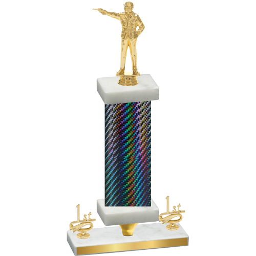 Premium Single Black Carbon Fiber First Place Shooter Trophy