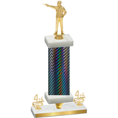 Premium Single Black Carbon Fiber Fourth Place Shooter Trophy