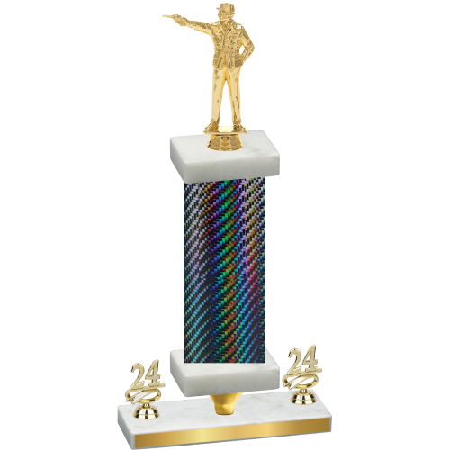 Premium Single Black Carbon Fiber Year Shooter Trophy