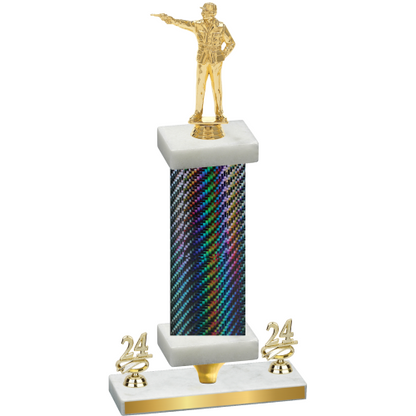 Premium Single Black Carbon Fiber Year Shooter Trophy