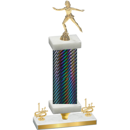 Premium Single Black Carbon Fiber First Place Skater Trophy