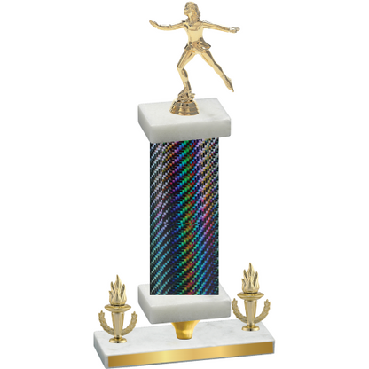 Premium Single Black Carbon Fiber Victory Skater Trophy
