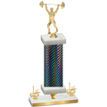 Premium Single Black Carbon Fiber First Place Weights Trophy