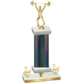 Premium Single Black Carbon Fiber Second Place Weights Trophy