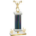 Premium Single Black Carbon Fiber Third Place Weights Trophy
