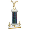 Premium Single Black Carbon Fiber Victory Weights Trophy