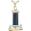 Premium Single Black Carbon Fiber Year Weights Trophy