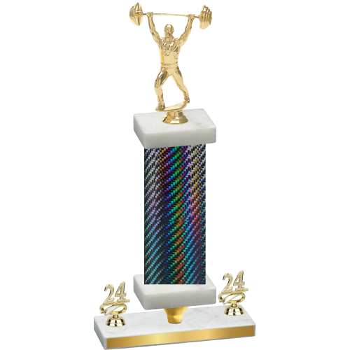 Premium Single Black Carbon Fiber Year Weights Trophy
