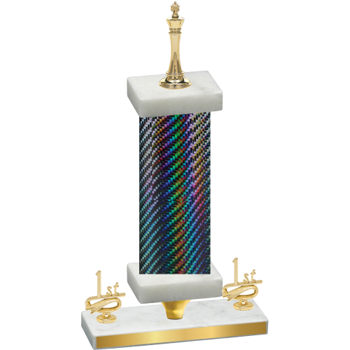 Premium Single Black Carbon Fiber First Place Chess Trophy