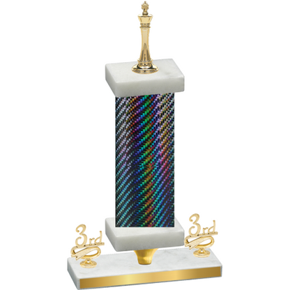 Premium Single Black Carbon Fiber Third Place Chess Trophy