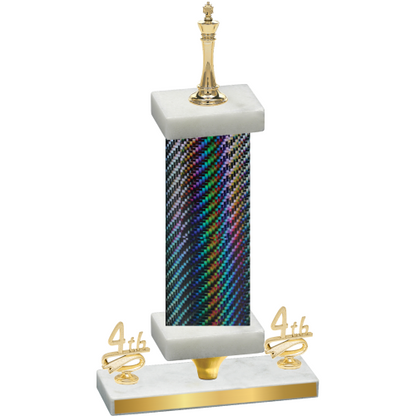Premium Single Black Carbon Fiber Fourth Place Chess Trophy
