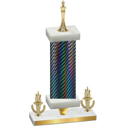 Premium Single Black Carbon Fiber Victory Chess Trophy