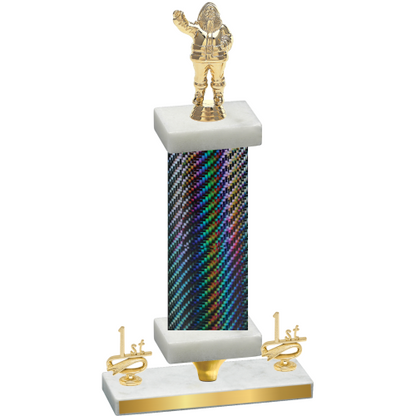 Premium Single Black Carbon Fiber First Place Holiday Trophy
