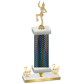 Premium Single Black Carbon Fiber Second Place Majorette Trophy