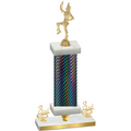 Premium Single Black Carbon Fiber Third Place Majorette Trophy