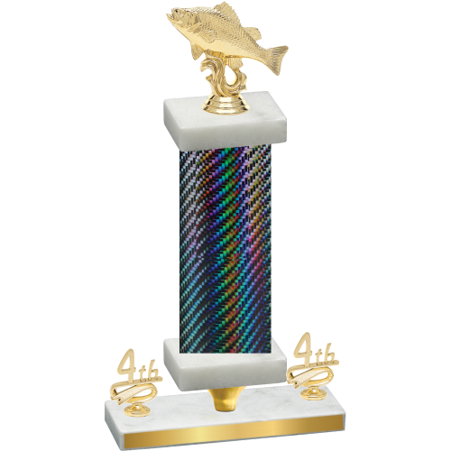 Premium Single Black Carbon Fiber Fourth Place Fishing Trophy
