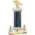 Premium Single Black Carbon Fiber Victory Fishing Trophy