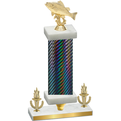 Premium Single Black Carbon Fiber Victory Fishing Trophy