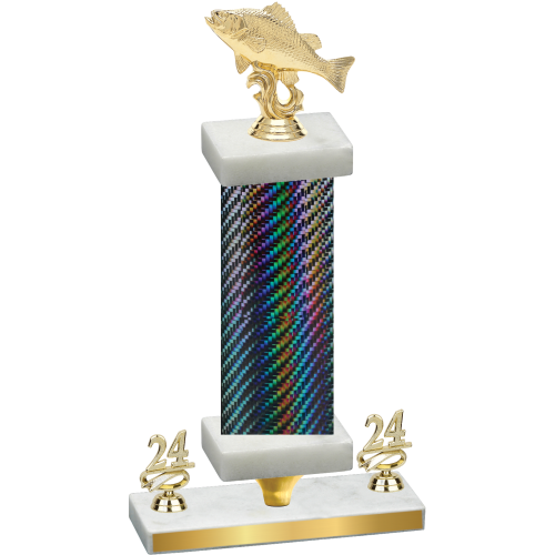 Premium Single Black Carbon Fiber Year Fishing Trophy