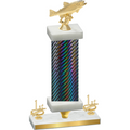 Premium Single Black Carbon Fiber First Place Fishing Trophy