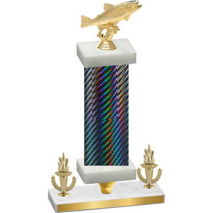 Premium Single Black Carbon Fiber Victory Fishing Trophy