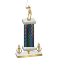 Premium Single Black Carbon Fiber Victory Golf Trophy