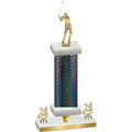 Premium Single Black Carbon Fiber Year Golf Trophy