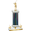 Premium Single Black Carbon Fiber First Place Golf Trophy