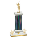 Premium Single Black Carbon Fiber Fourth Place Golf Trophy