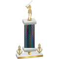 Premium Single Black Carbon Fiber Victory Golf Trophy