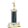 Premium Single Black Carbon Fiber Year Golf Trophy